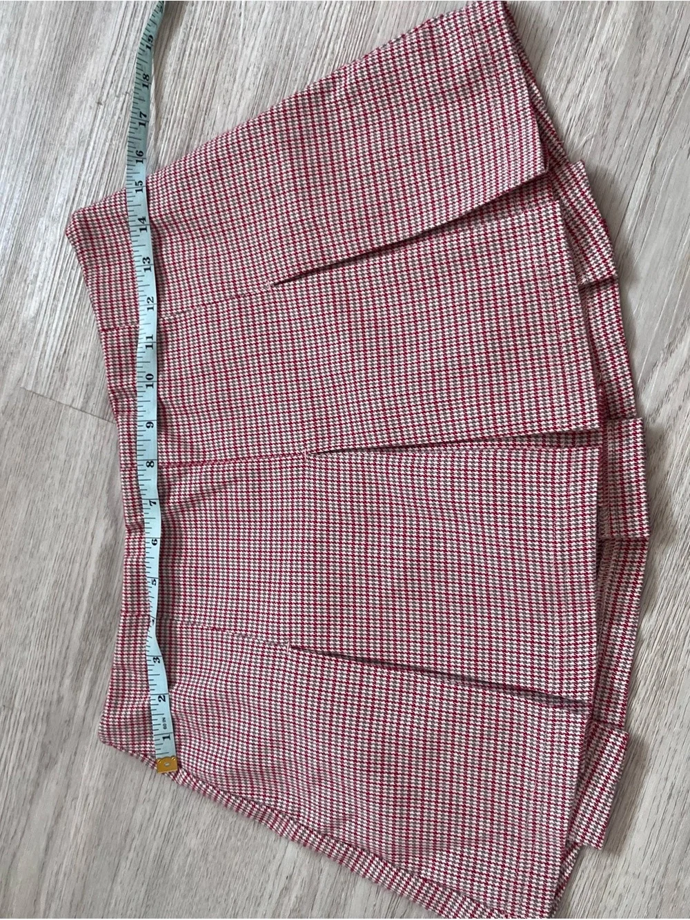Urban Outfitters Red Gingham Pleated Mini Skirt with Shorts XS - Picture 6 of 9